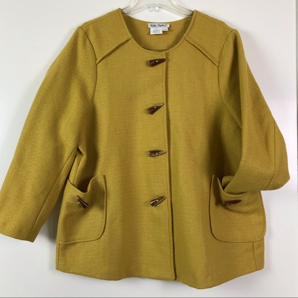 Ulla Popken Jackets & Blazers - Ulla Popken Mustard Wool Blend Jacket 16 18 EUC